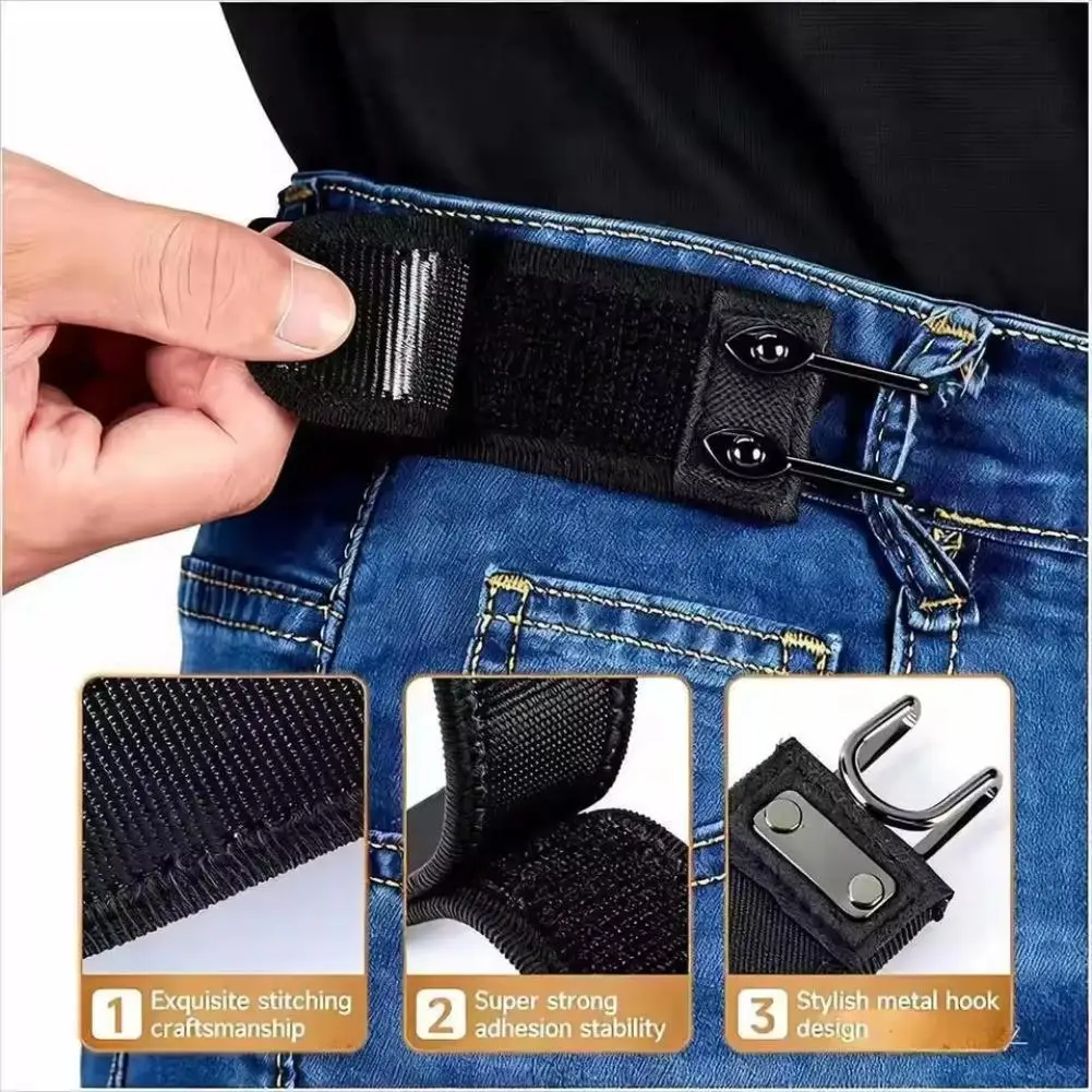 Unisex Buckleless Elastic Waist Belt With Metal Hook Adjustable Stretch Belt For Casual Wear Lightweight Travel Accessory 1/2Pcs