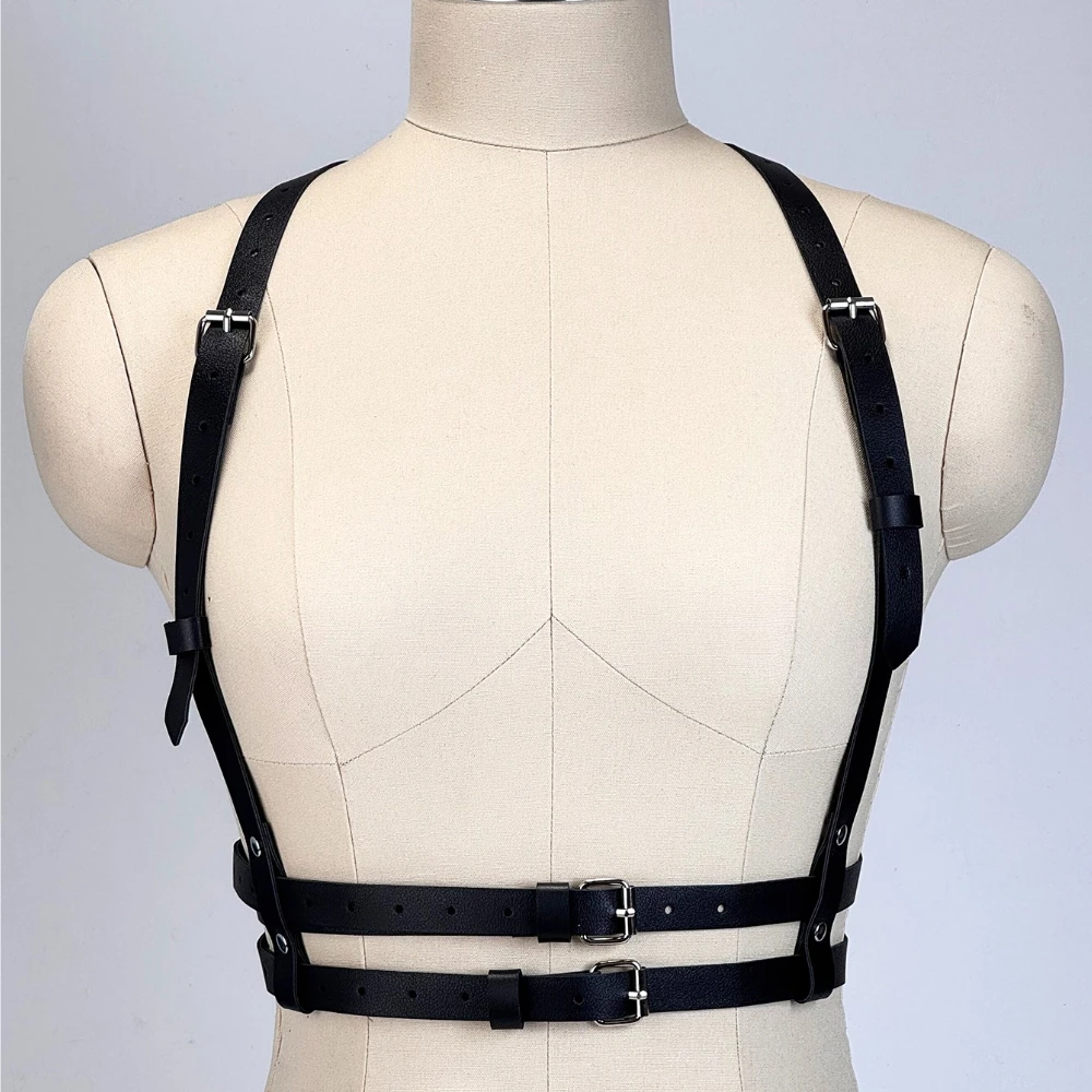 Women Fashion PU Leather Harness Belt Gothic Sexy Waistband Street Style Punk Belt Exotic Leisure Tourism Clothing Accessory