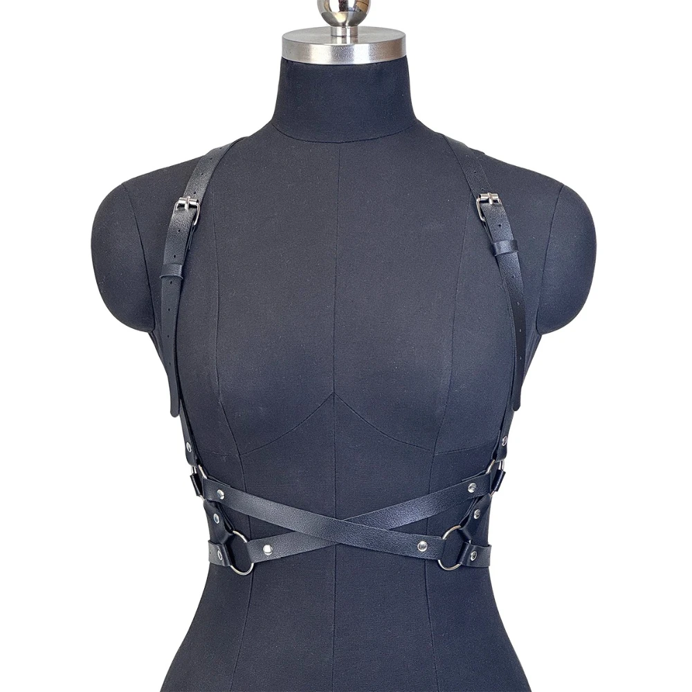 Women Fashion PU Leather Harness Belt Gothic Sexy Waistband Street Style Punk Belt Exotic Leisure Tourism Clothing Accessory