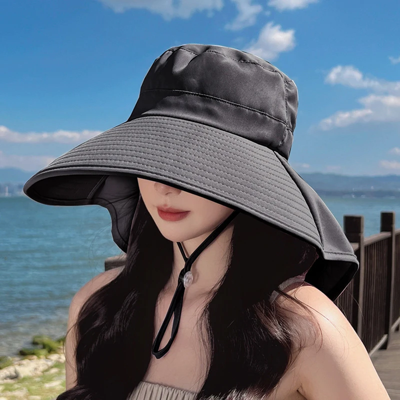 Assorted Color Women's Wide Brim Bucket Hat Neck Flap Durable Comfortable Packable Outdoor Activities Daily Commute Shopping