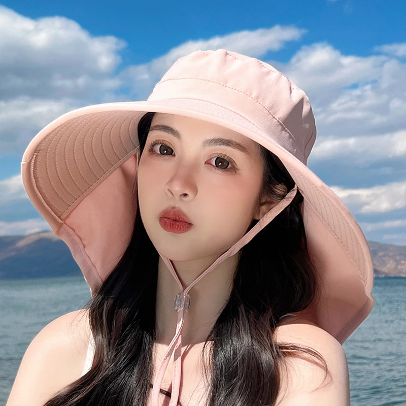 Assorted Color Women's Wide Brim Bucket Hat Neck Flap Durable Comfortable Packable Outdoor Activities Daily Commute Shopping