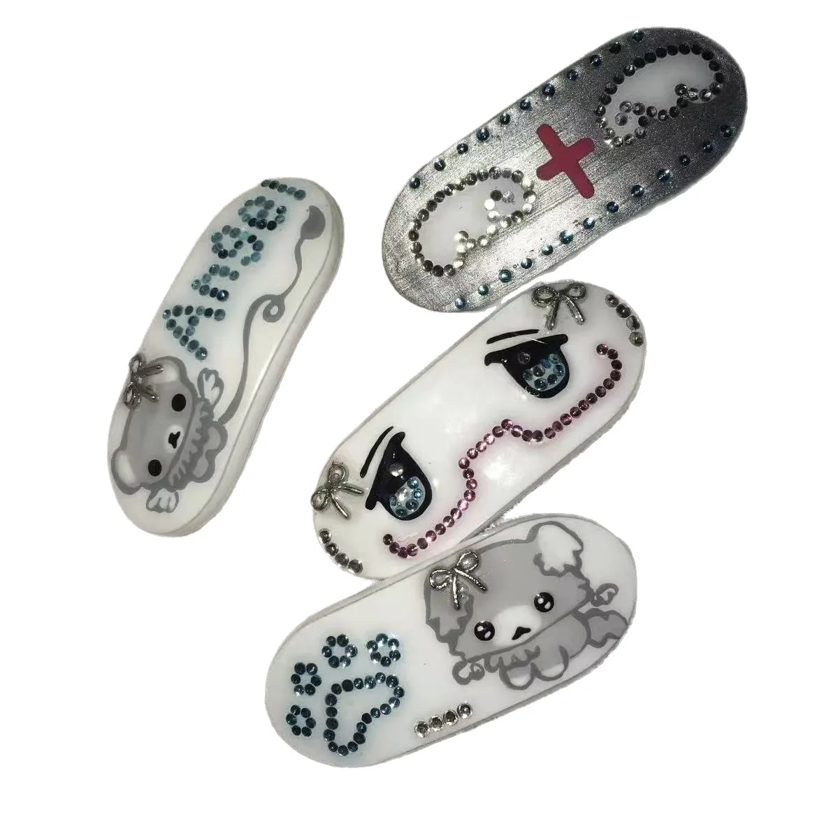 Vintage Y2K Kawaii Dog Paw Angel Bear Cross Wings Sweet Side Clip Hairpin Hair Accessories For Women Girls