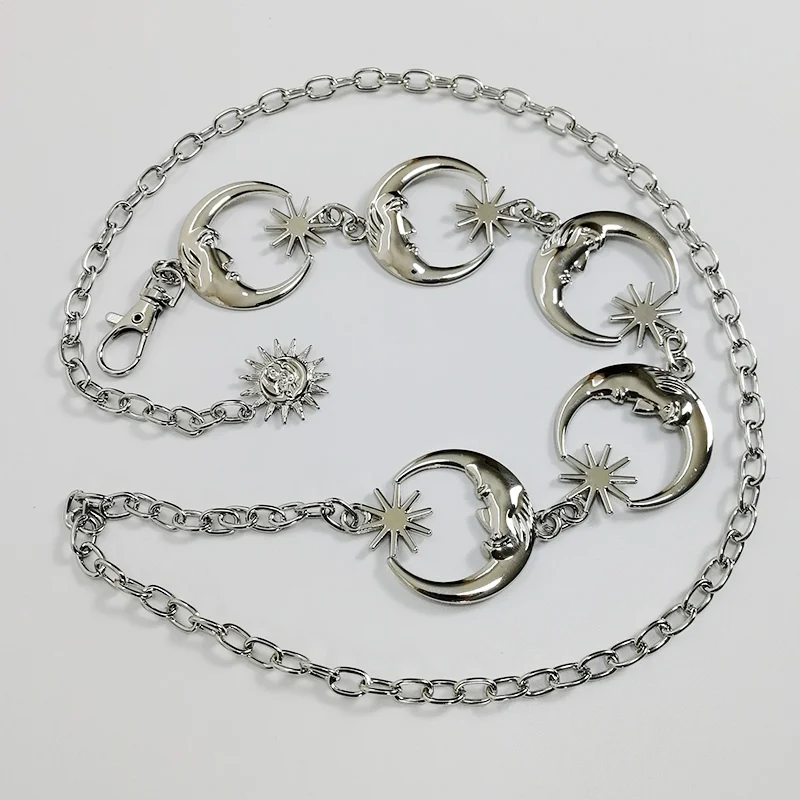 Gold Chain Belt Female Waist Moon Sun Metal Belts For Women Punk Dress Waistband Gothic Jeans Accessory Long Ketting Riem