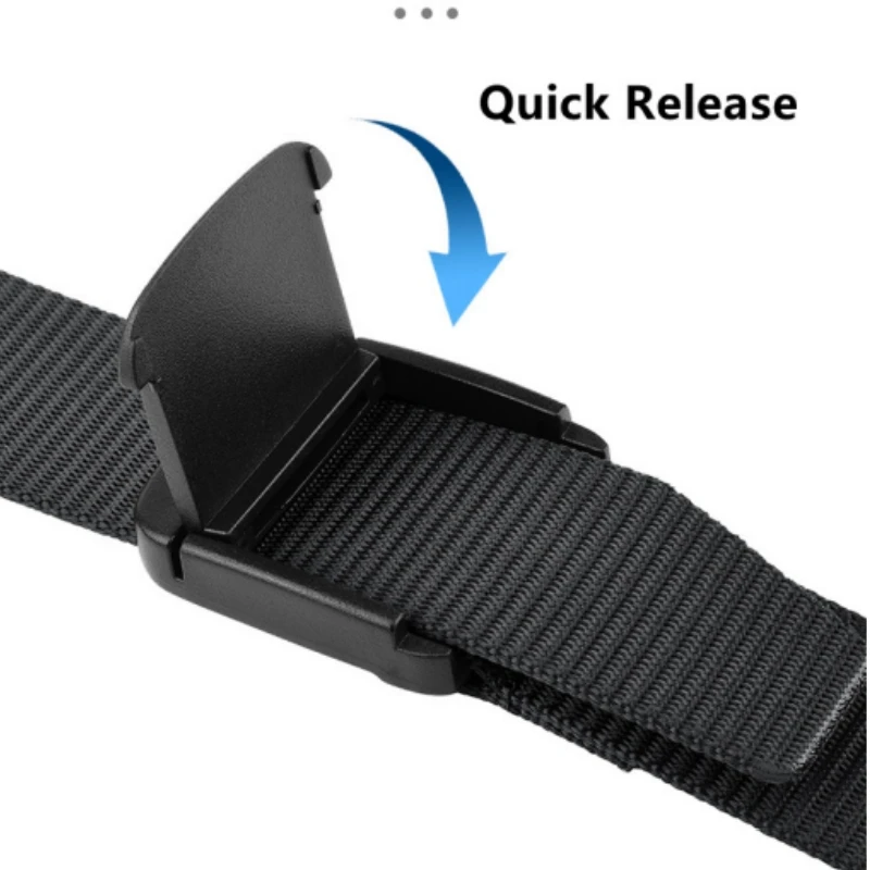Men's Casual Belt, Non-Metallic Automatic Buckle Canvas Belt, Men's Jeans Belt, Suitable for Outdoor and Daily Matching