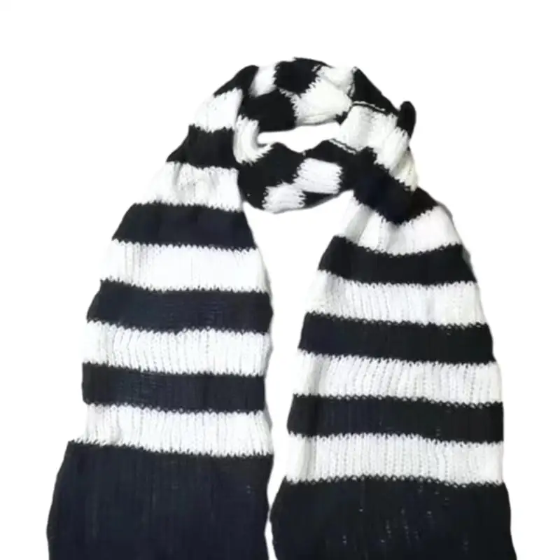 39BD Lady Neckwrap Knitting Stripe Scarf Subculture Neck Scarf Autumn Winter Neckwear