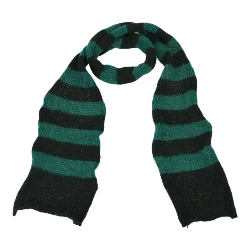 39BD Lady Neckwrap Knitting Stripe Scarf Subculture Neck Scarf Autumn Winter Neckwear