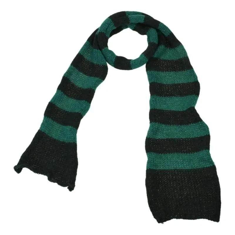 39BD Lady Neckwrap Knitting Stripe Scarf Subculture Neck Scarf Autumn Winter Neckwear