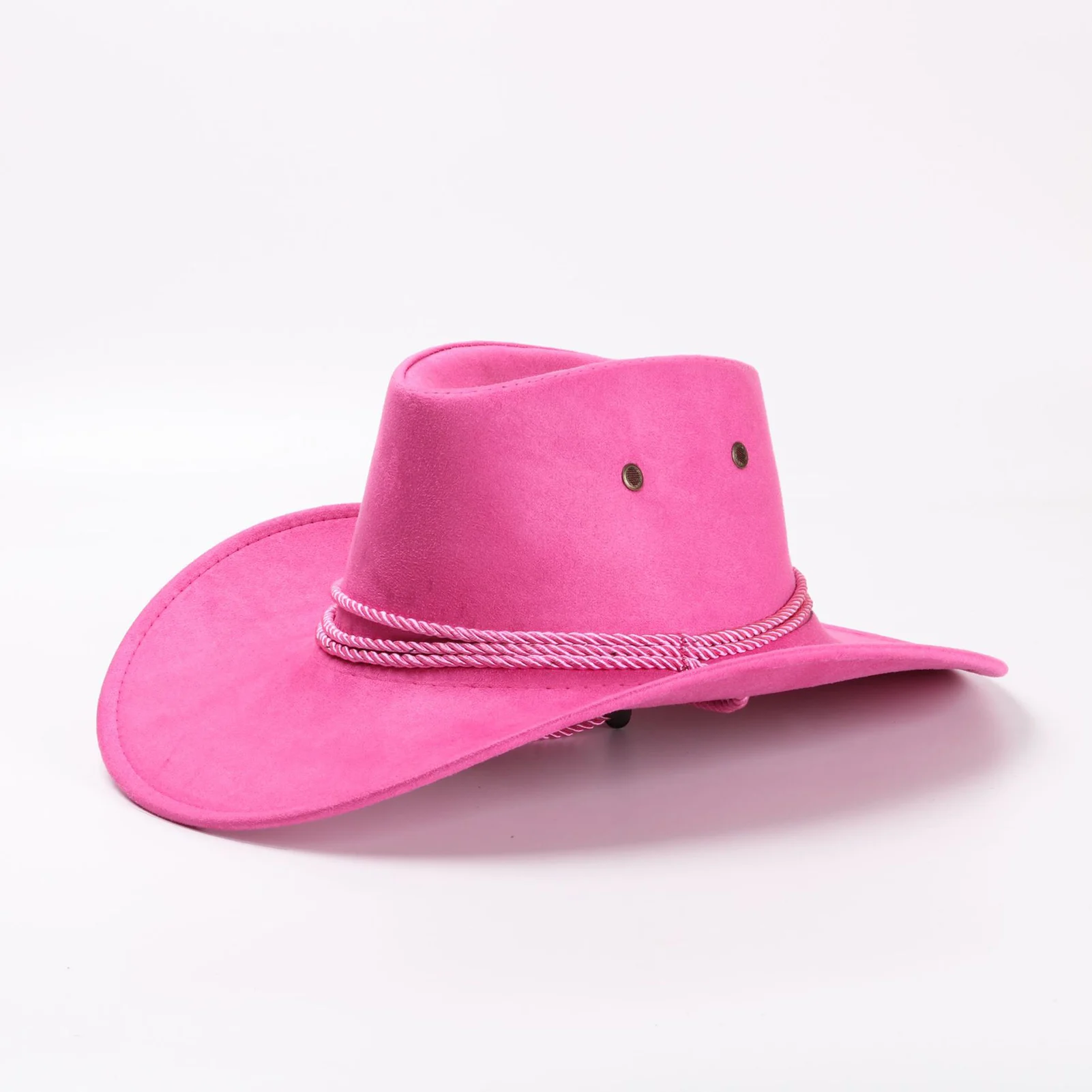 Wide Brim Cowboy Hat Classic Western Hats With Adjustable Neck Draw String Vintage Cattleman Hat For Dress-up Parties Costume