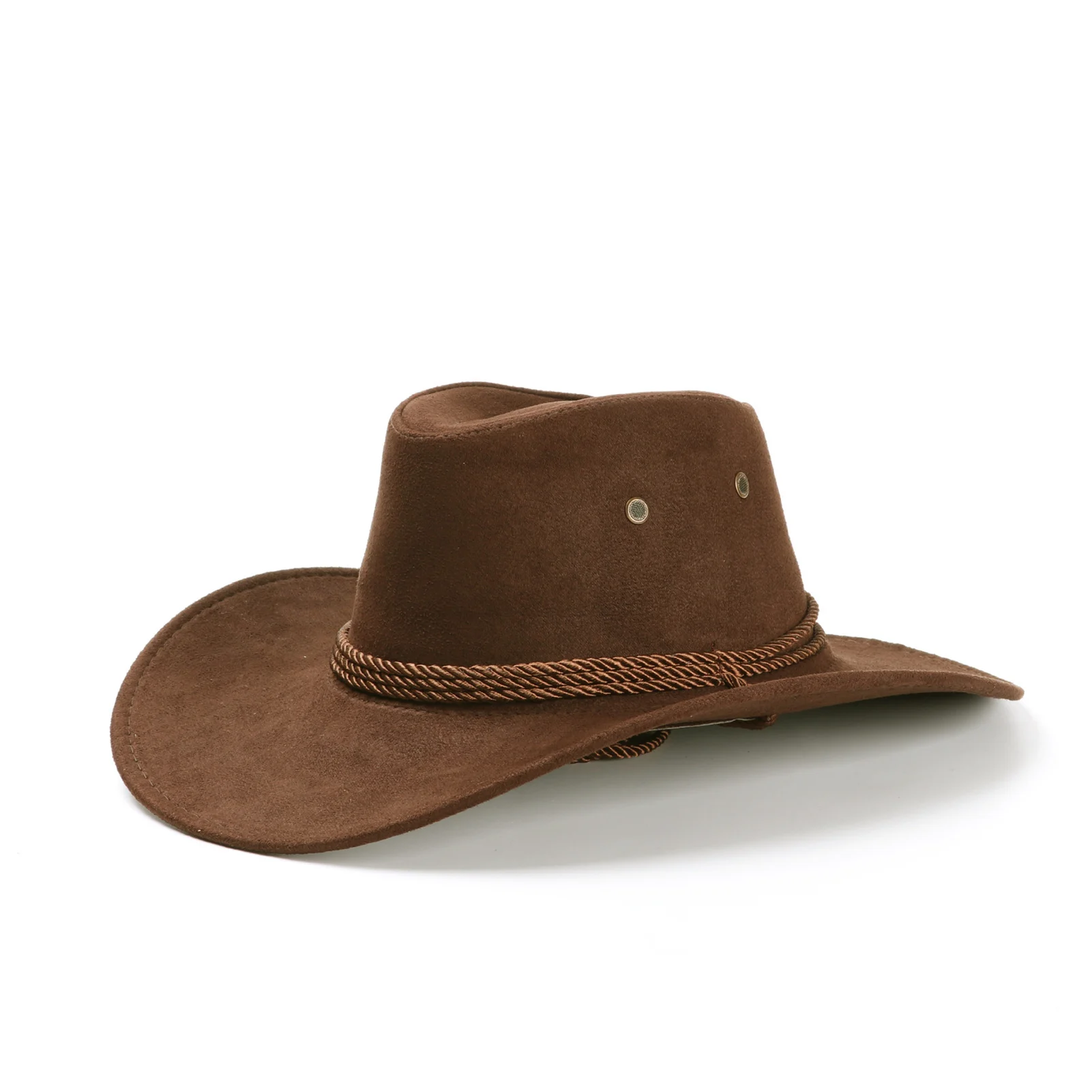 Wide Brim Cowboy Hat Classic Western Hats With Adjustable Neck Draw String Vintage Cattleman Hat For Dress-up Parties Costume
