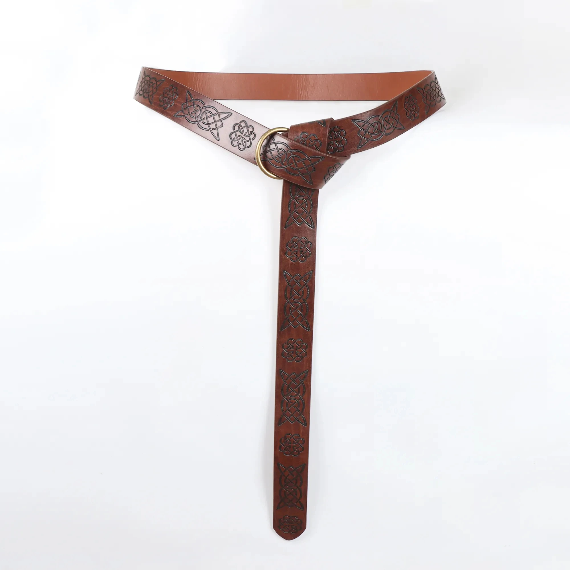 Medieval Belt Vegvisir Knight Waistband PU Leather Belt Retro Renaissance Knight Belt Leather Waistband for Men Women