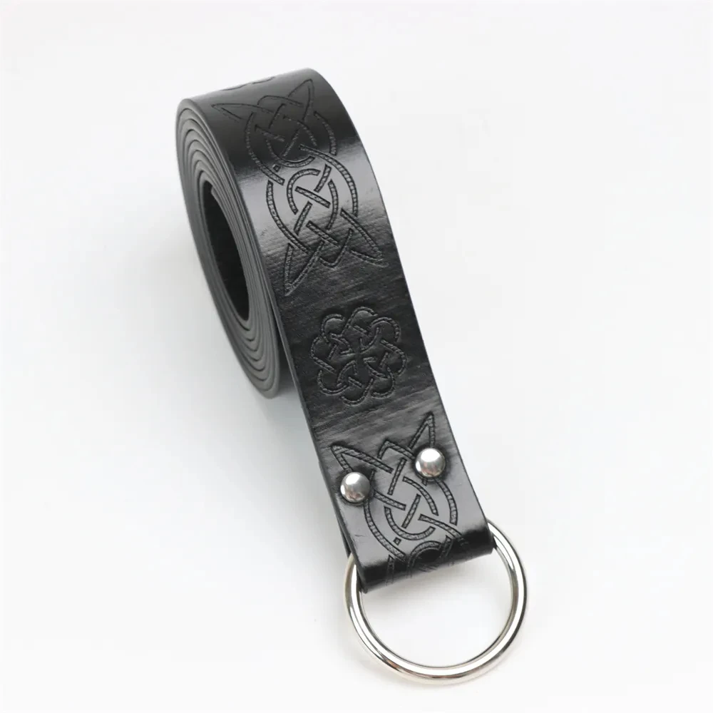 Medieval Belt Vegvisir Knight Waistband PU Leather Belt Retro Renaissance Knight Belt Leather Waistband for Men Women