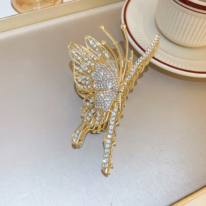 1 Pcs Fashion Exquisite Fashionable Hollow Out Full Giamond Butterfly Hair Claws For Women Girls Party Hair Accessories