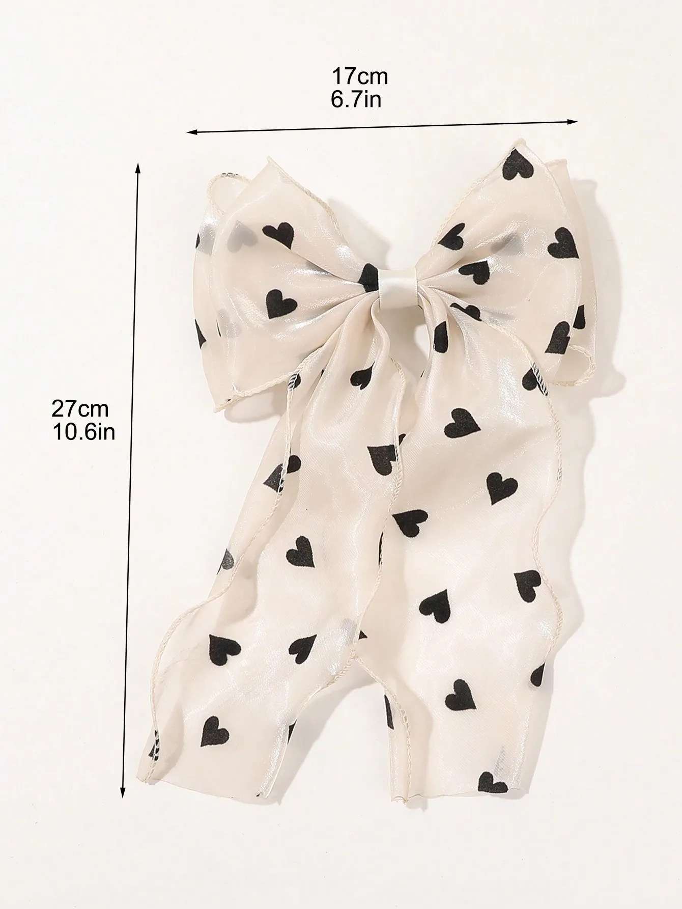 1Pcs Black Polka Dot Organza Bow Hair Clip Women's Fluffy Ribbon Hairgrip French Headdress Sweet Cute Hair Accessories HairPins