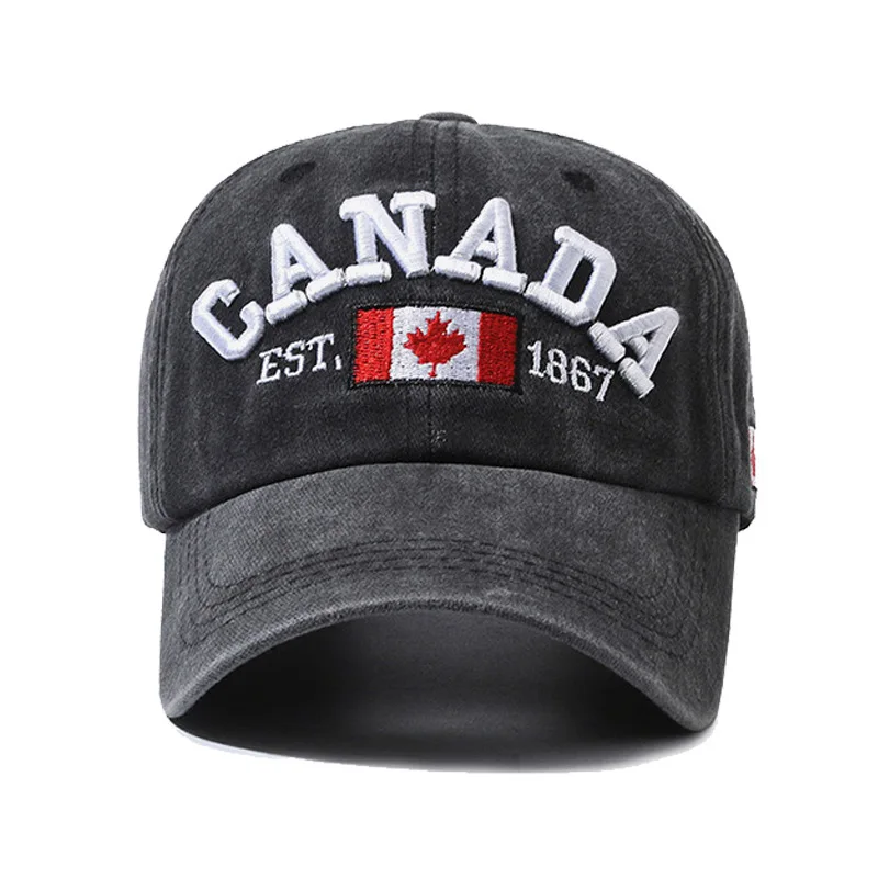1 Unisex Outdoor Embroidered CANADA Baseball Cap - Adjustable, Sun-Protective & Casual, Ideal for Spring & Autumn Travel