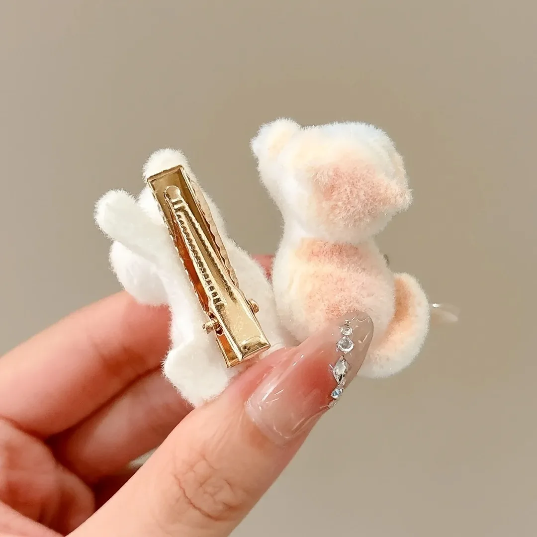 2pcs Cute Playful Kitten Eating Fish Plush Hair Clip Girl Heart Hair Clip Side Ducks Clip Cartoon Fashion Hair Accessories Girl