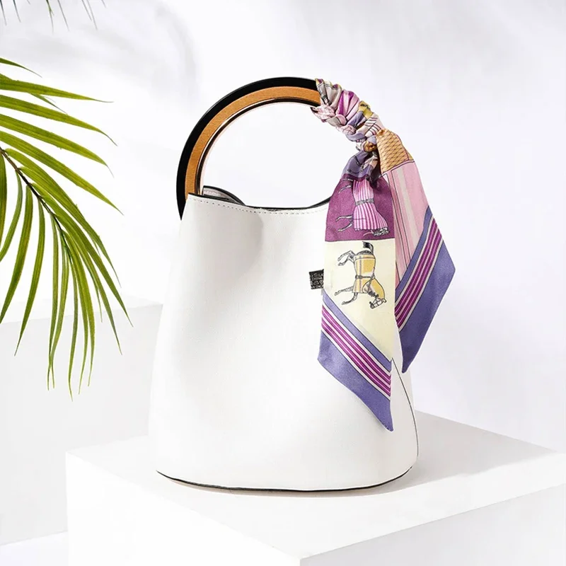 2025 New Fashion War Horse Women Silk Ribbon Scarf Handbag Handle Wrap Bag Ribbon Scarf Women Girls Head Hair Wrist Ribbon Bag