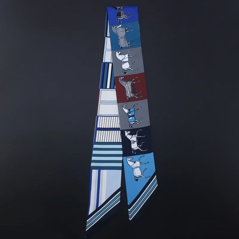 2025 New Fashion War Horse Women Silk Ribbon Scarf Handbag Handle Wrap Bag Ribbon Scarf Women Girls Head Hair Wrist Ribbon Bag