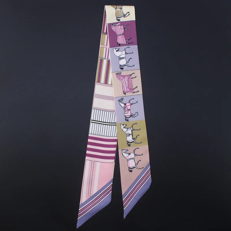 2025 New Fashion War Horse Women Silk Ribbon Scarf Handbag Handle Wrap Bag Ribbon Scarf Women Girls Head Hair Wrist Ribbon Bag