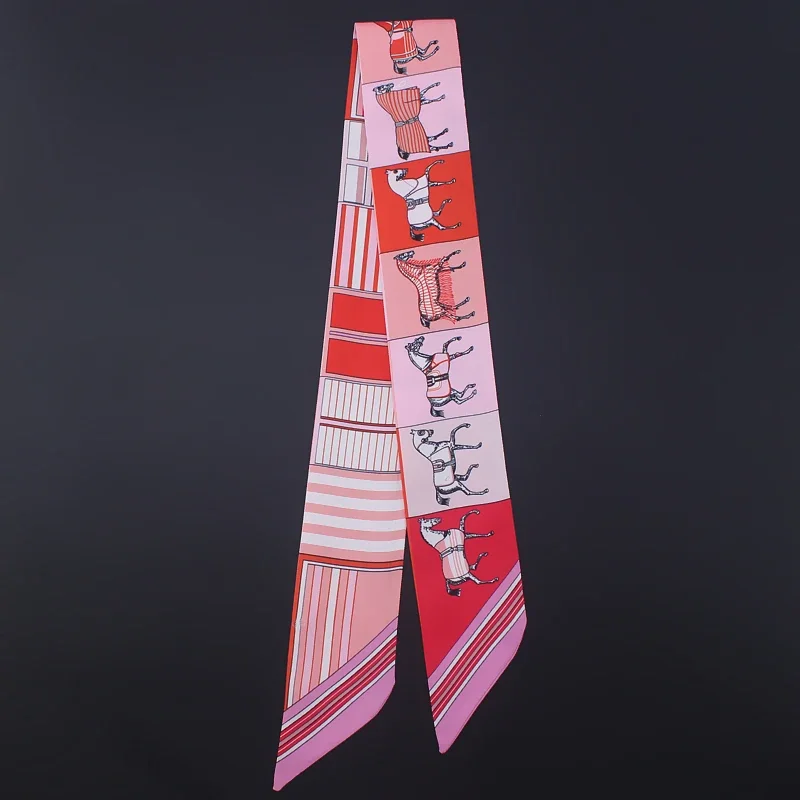 2025 New Fashion War Horse Women Silk Ribbon Scarf Handbag Handle Wrap Bag Ribbon Scarf Women Girls Head Hair Wrist Ribbon Bag