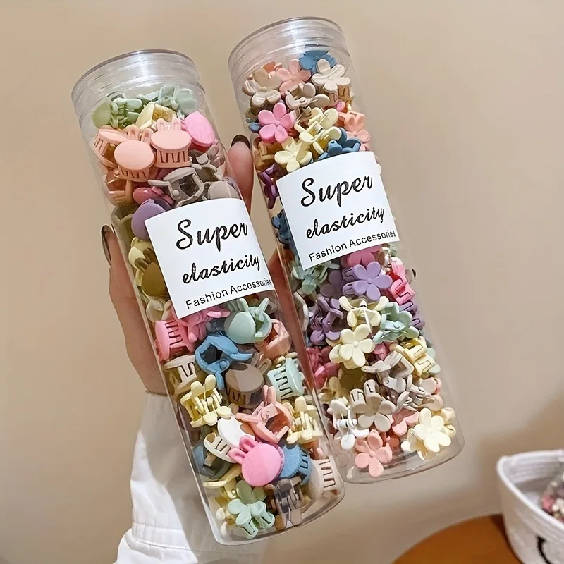 20/30/50 Sets of mini Hair Clips, Cute Plastic Flower-Shaped Hair Accessories, Pure Color Braids, Suitable for Teenagers, Cute
