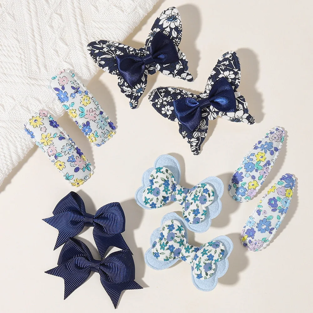 10/11Pcs 2Styles Girls Butterfly Hair Clips BB Clips Handmade Barrettes Kids Newyear Atmosphere Gifts Hair Accessories for Baby