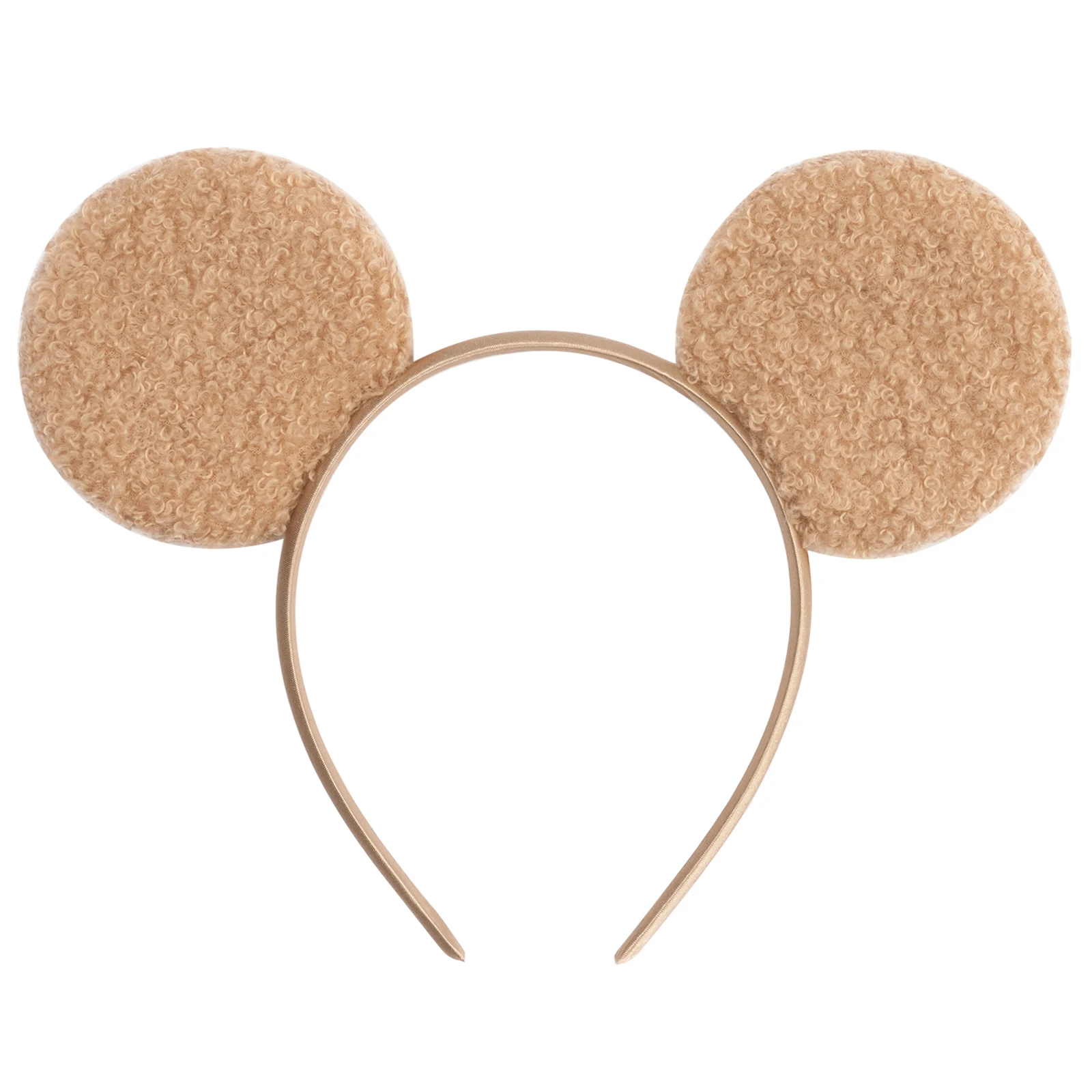 1pc Fashion Woolen Hairband Simple Solid Color Mickey Mouse Ear Headband Daily Party Theme Park Wear Women Hair Accessory