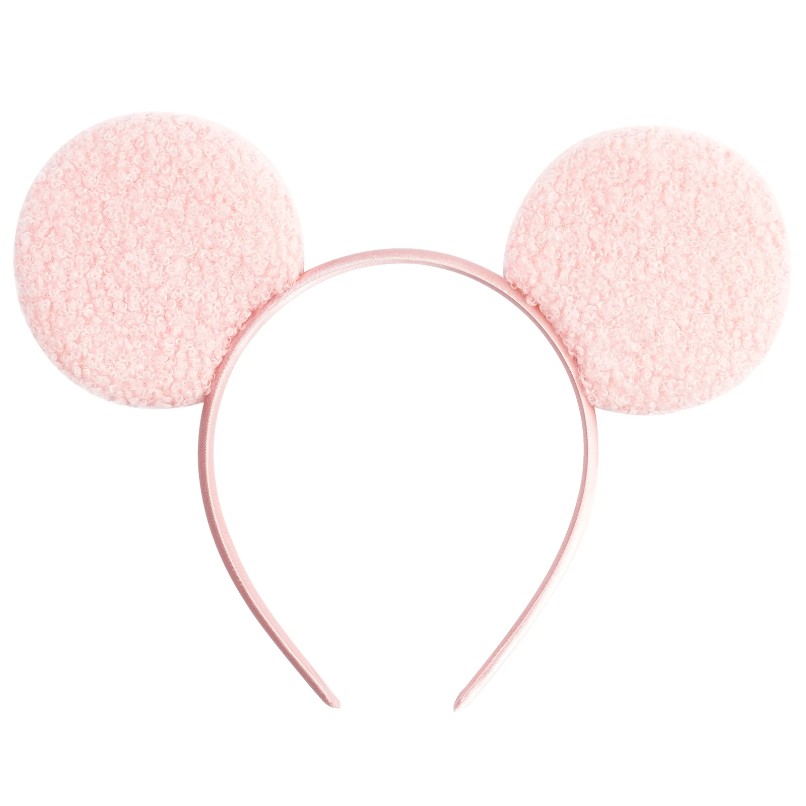 1pc Fashion Woolen Hairband Simple Solid Color Mickey Mouse Ear Headband Daily Party Theme Park Wear Women Hair Accessory