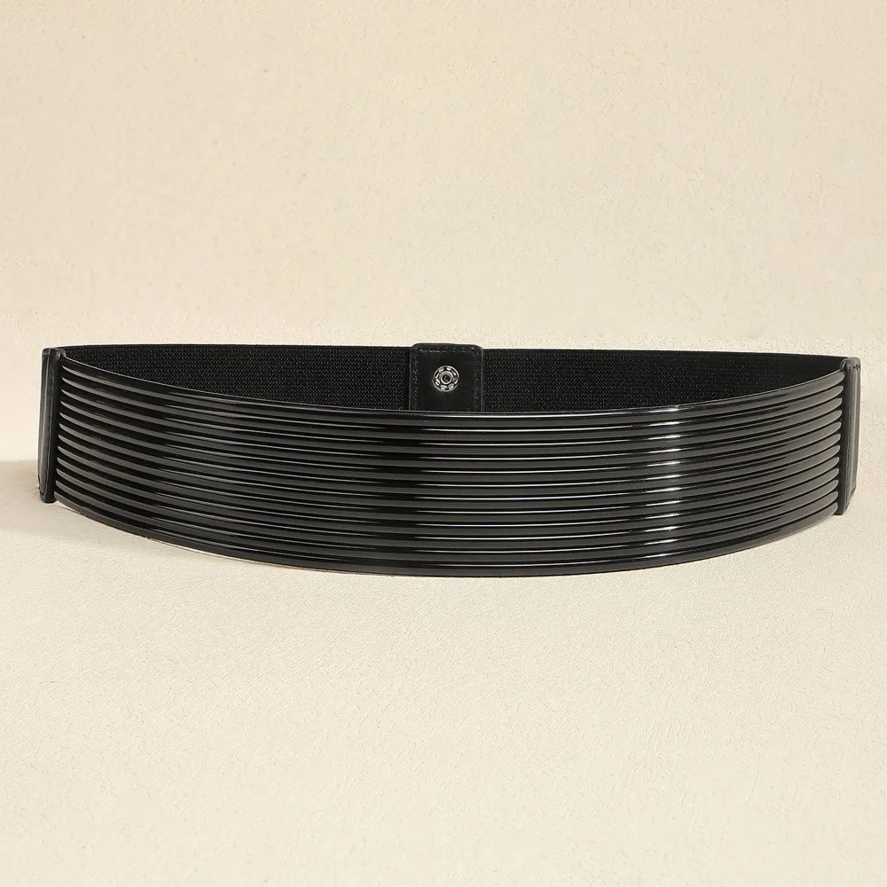 Fashion Gold Women Waist Belt Bright Long Waist Corset Belts Silver Thin Elastic Cummerbunds Party