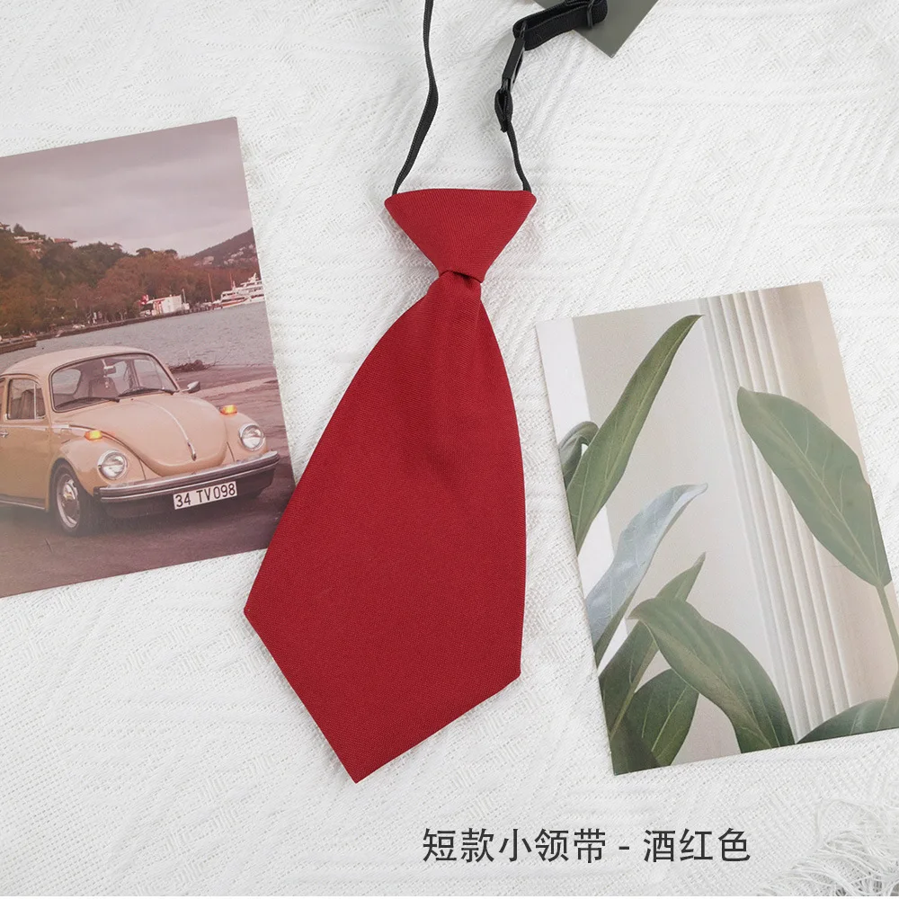 20cm Short Tie Women Kids Solid Red Black JK DK Ties Casul Shirt Accessories Bowknot Lazy-tie Girls Boys Small Necktie Cravat