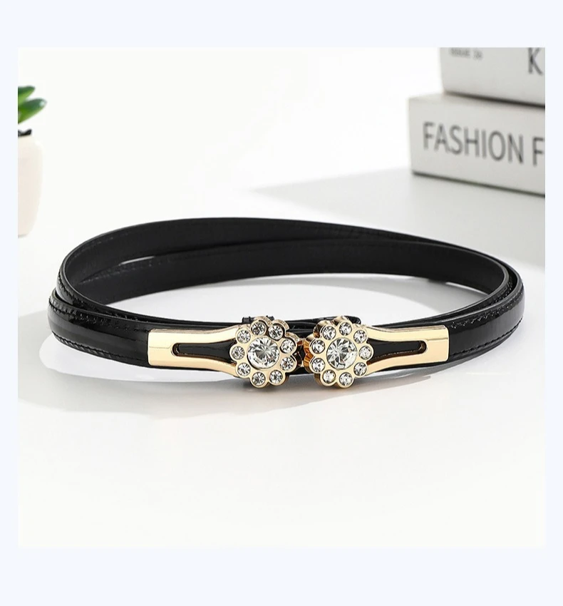 Ladies' Waist Belt, Buckle, Flower Diamond, Fine Suit Belt, Skirt, Sweater, Coat, Waist Cinching, Light Luxury Waist Chain
