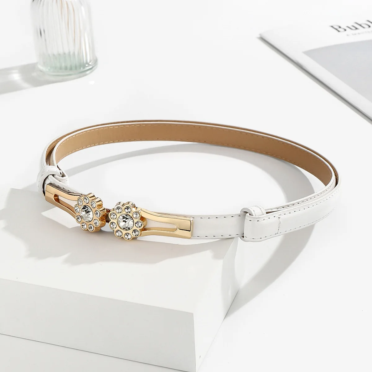 Ladies' Waist Belt, Buckle, Flower Diamond, Fine Suit Belt, Skirt, Sweater, Coat, Waist Cinching, Light Luxury Waist Chain