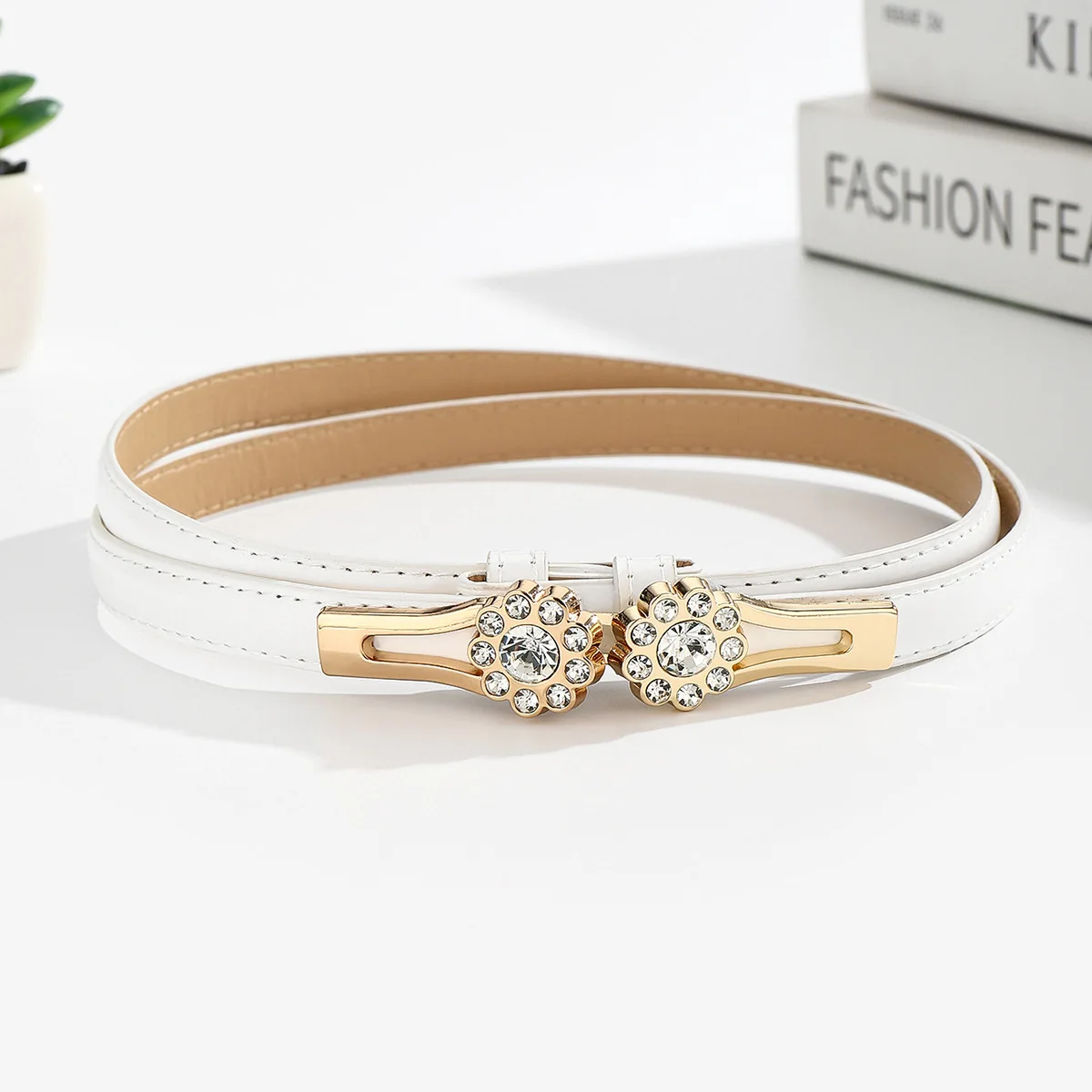 Ladies' Waist Belt, Buckle, Flower Diamond, Fine Suit Belt, Skirt, Sweater, Coat, Waist Cinching, Light Luxury Waist Chain