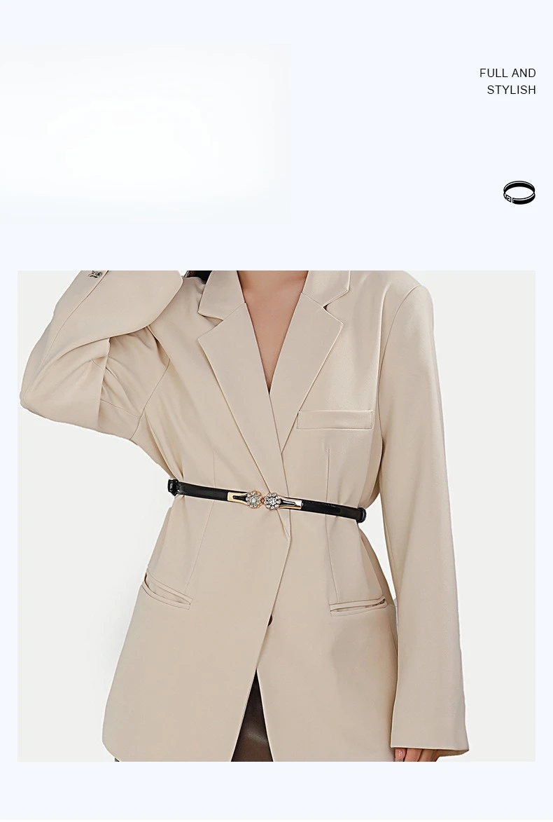 Ladies' Waist Belt, Buckle, Flower Diamond, Fine Suit Belt, Skirt, Sweater, Coat, Waist Cinching, Light Luxury Waist Chain