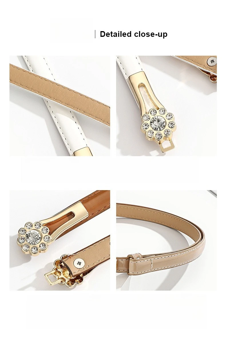 Ladies' Waist Belt, Buckle, Flower Diamond, Fine Suit Belt, Skirt, Sweater, Coat, Waist Cinching, Light Luxury Waist Chain