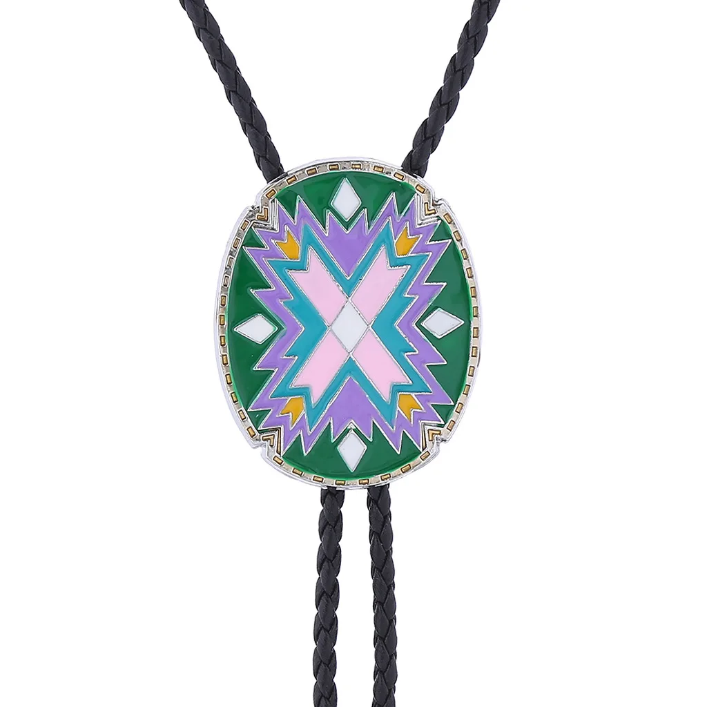 American Western Totem Bolo Tie Collar Rope Shirt Accessory Authentic Native American Style Men's Fashion Jewelry