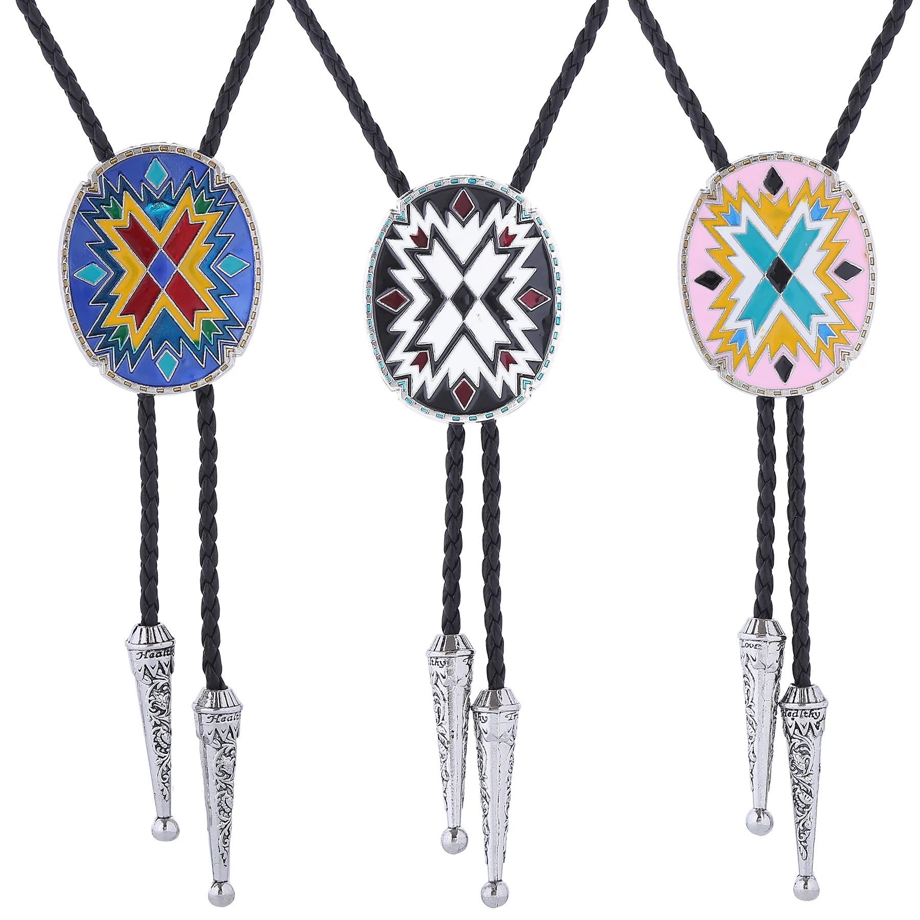 American Western Totem Bolo Tie Collar Rope Shirt Accessory Authentic Native American Style Men's Fashion Jewelry