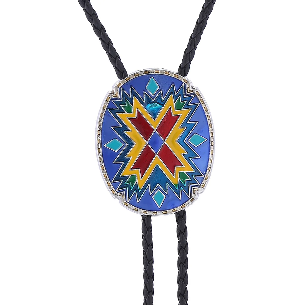 American Western Totem Bolo Tie Collar Rope Shirt Accessory Authentic Native American Style Men's Fashion Jewelry