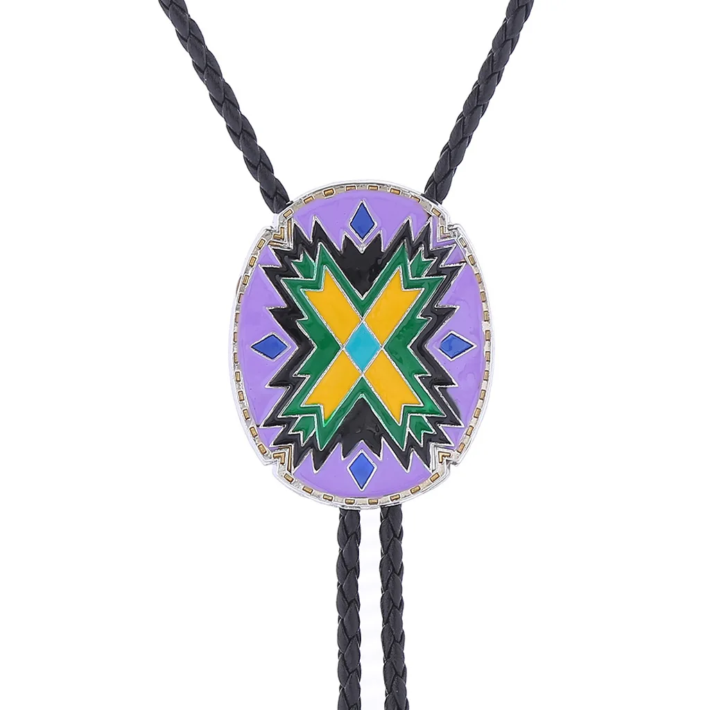 American Western Totem Bolo Tie Collar Rope Shirt Accessory Authentic Native American Style Men's Fashion Jewelry