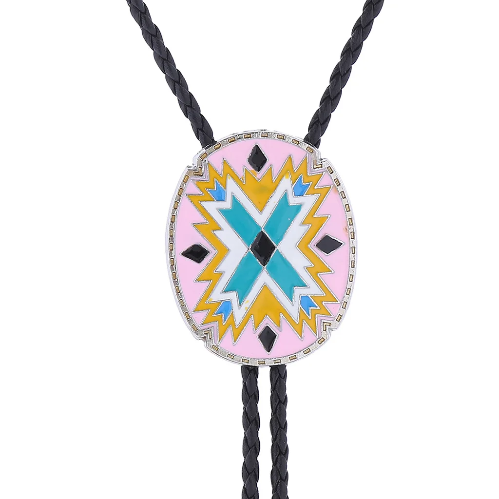 American Western Totem Bolo Tie Collar Rope Shirt Accessory Authentic Native American Style Men's Fashion Jewelry