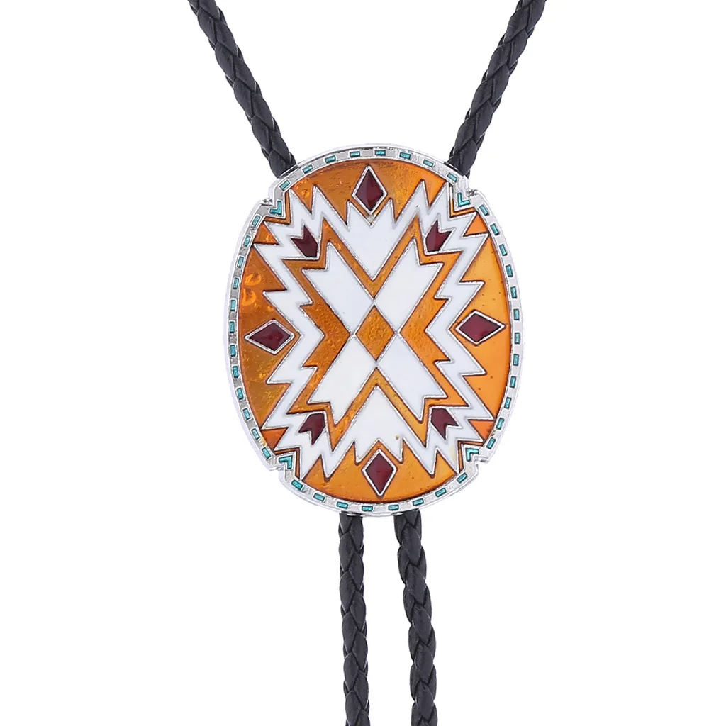 American Western Totem Bolo Tie Collar Rope Shirt Accessory Authentic Native American Style Men's Fashion Jewelry