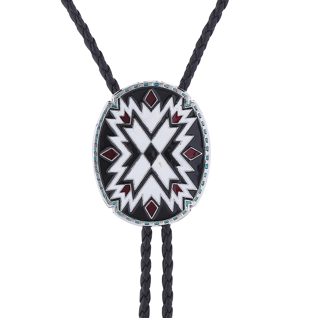 American Western Totem Bolo Tie Collar Rope Shirt Accessory Authentic Native American Style Men's Fashion Jewelry