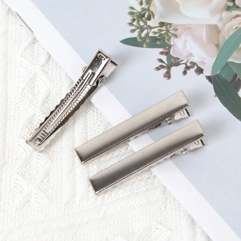 50PCS Single Prong Alligator Hair Clips Duckbill Hair Clip for Jewelry Making Hairpins Base Makeup Clips Hairpin DIY Accessories