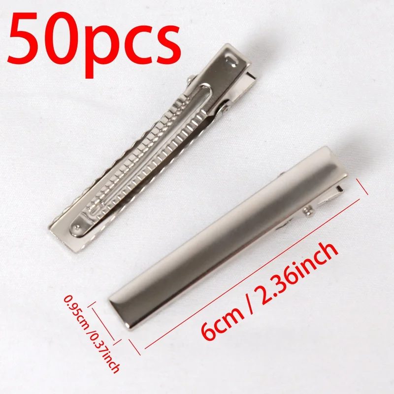 50PCS Single Prong Alligator Hair Clips Duckbill Hair Clip for Jewelry Making Hairpins Base Makeup Clips Hairpin DIY Accessories