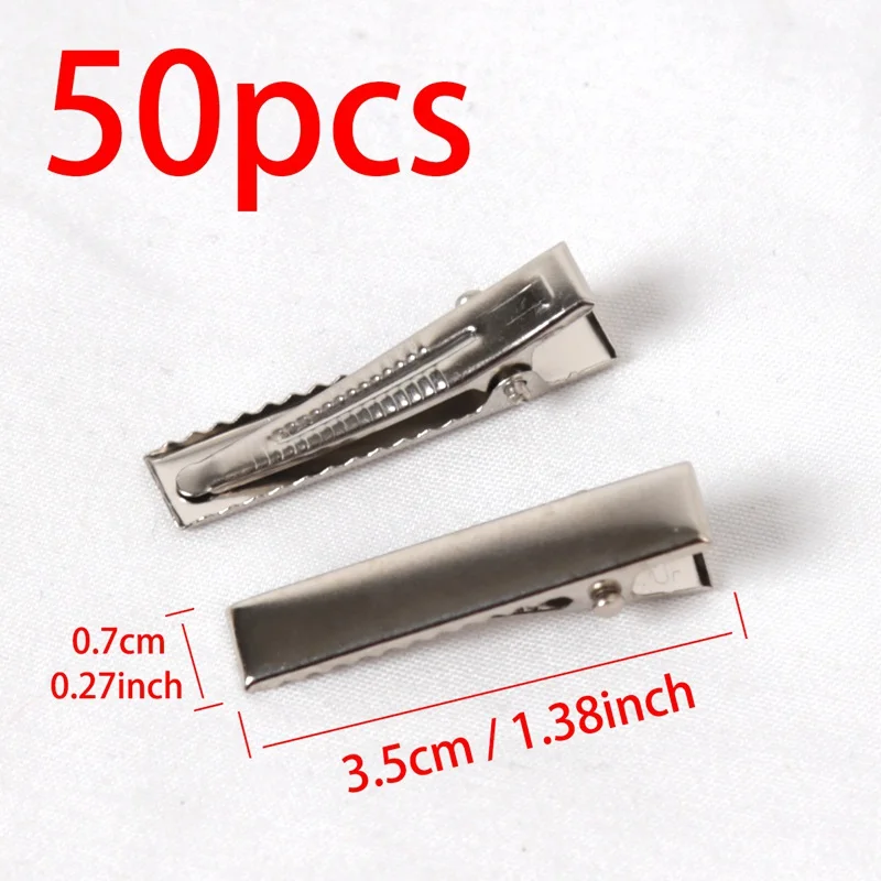 50PCS Single Prong Alligator Hair Clips Duckbill Hair Clip for Jewelry Making Hairpins Base Makeup Clips Hairpin DIY Accessories