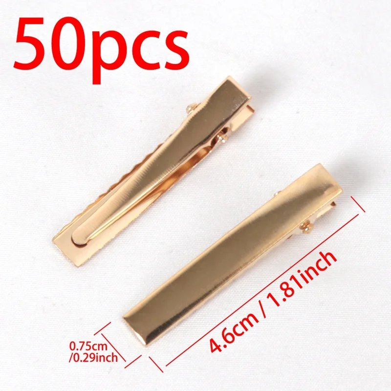 50PCS Single Prong Alligator Hair Clips Duckbill Hair Clip for Jewelry Making Hairpins Base Makeup Clips Hairpin DIY Accessories