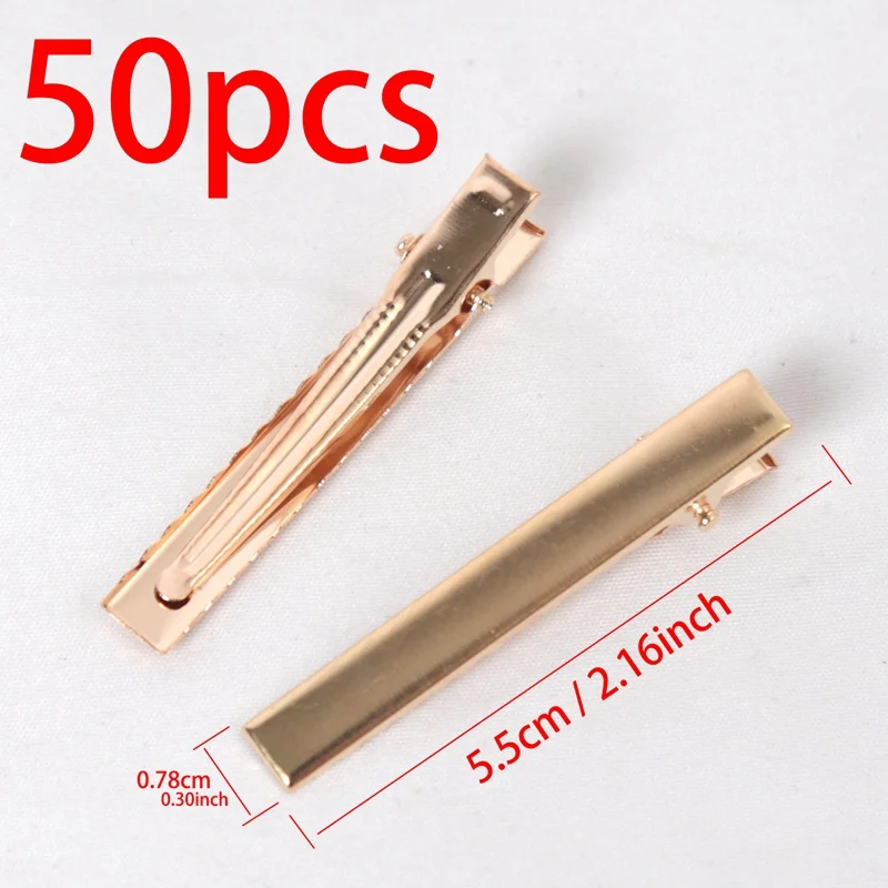 50PCS Single Prong Alligator Hair Clips Duckbill Hair Clip for Jewelry Making Hairpins Base Makeup Clips Hairpin DIY Accessories