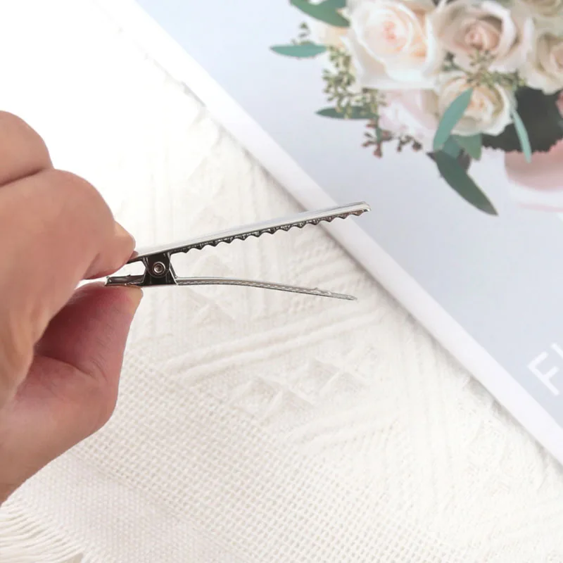 50PCS Single Prong Alligator Hair Clips Duckbill Hair Clip for Jewelry Making Hairpins Base Makeup Clips Hairpin DIY Accessories