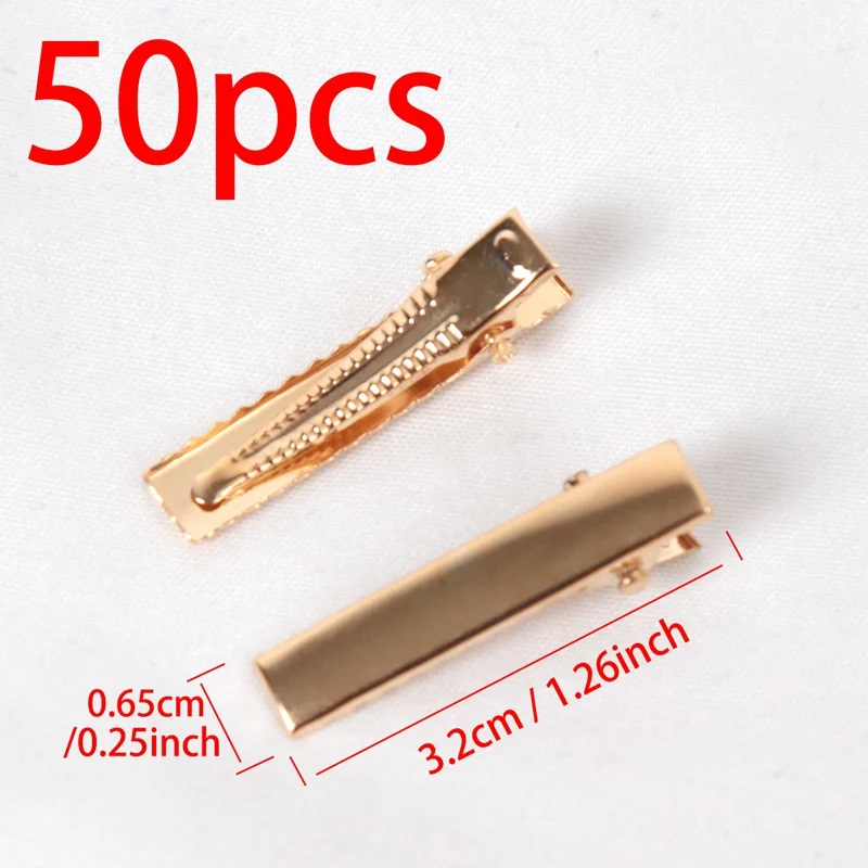 50PCS Single Prong Alligator Hair Clips Duckbill Hair Clip for Jewelry Making Hairpins Base Makeup Clips Hairpin DIY Accessories