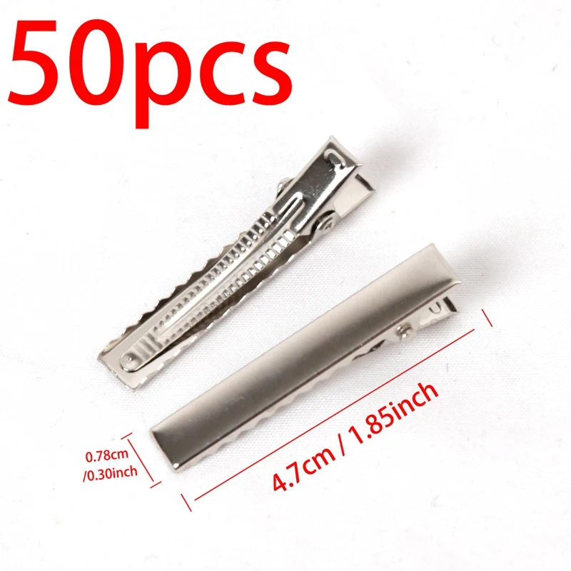 50PCS Single Prong Alligator Hair Clips Duckbill Hair Clip for Jewelry Making Hairpins Base Makeup Clips Hairpin DIY Accessories