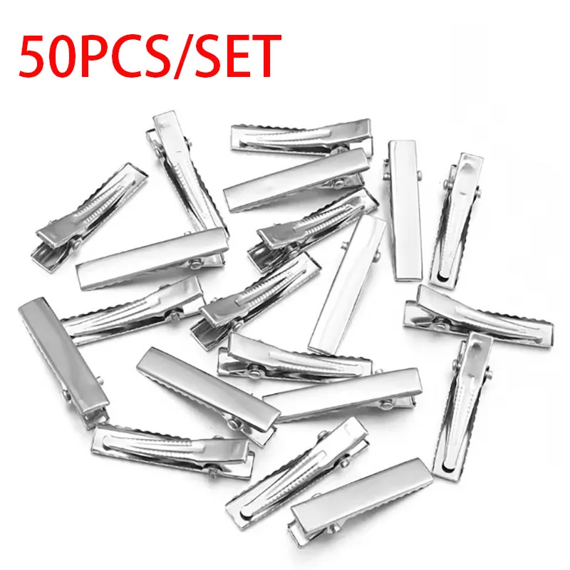 50PCS Single Prong Alligator Hair Clips Duckbill Hair Clip for Jewelry Making Hairpins Base Makeup Clips Hairpin DIY Accessories